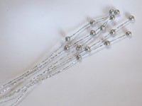 Decorative stem with 10 mm balls, glitter silver