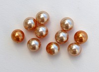 Bead, Orange/Pearly