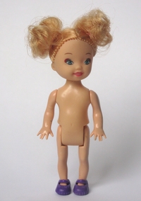 Doll, curly hair, blond