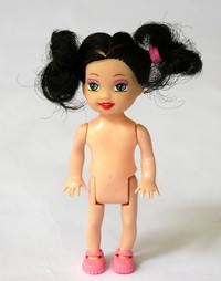 Doll, curly hair, black