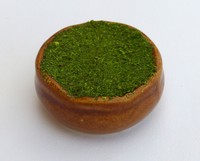 petit vase "lotus", marron, avec mousse et herbe