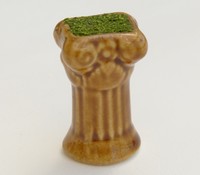 Small Vase "Column", Brown, with foam and grass
